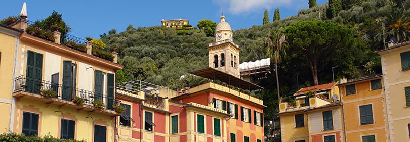 Blick aus Portofino in Ligurien