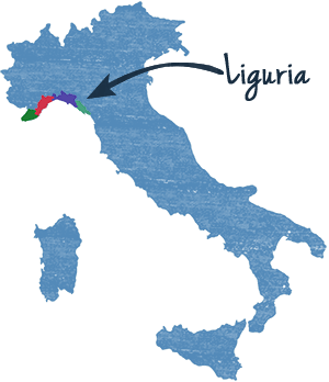 La région de la Ligurie est située dans le nord-ouest de l'Italie sur la méditerranée
